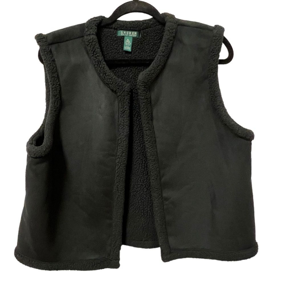 Lauren Ralph Lauren Women’s Black Fleece Lined Vest Size XL